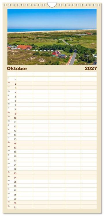 Produktbild: Familienplaner 2027 - NORDERNEY - Meine Liebe zur Nordseeinsel mit 5 Spalten (Wandkalender, 21 x 45 cm) CALVENDO