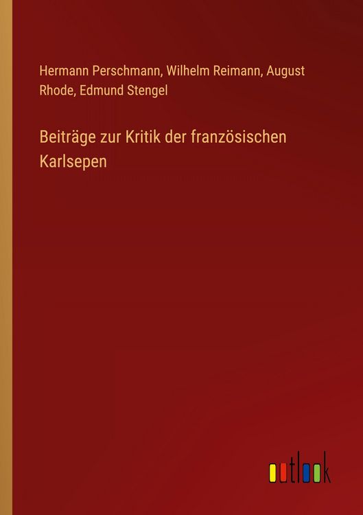 Produktbild: Beitr&auml;ge zur Kritik der franz&ouml;sischen Karlsepen