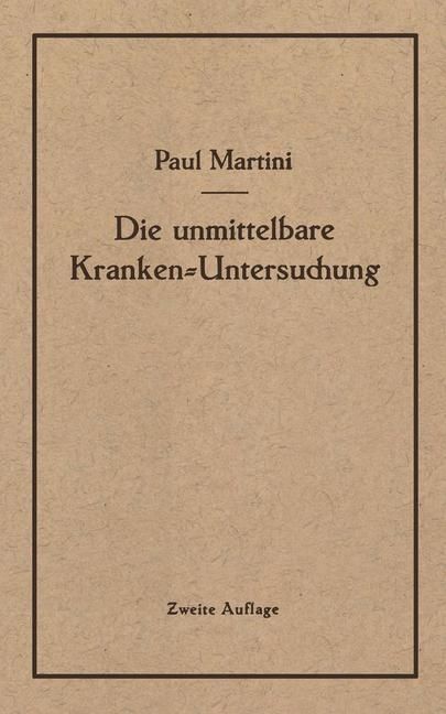 Produktbild: Die unmittelbare Kranken-Untersuchung
