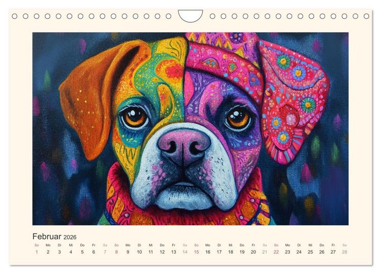 Produktbild: Bunte Boxer (Wandkalender 2026 DIN A4 quer), CALVENDO Monatskalender