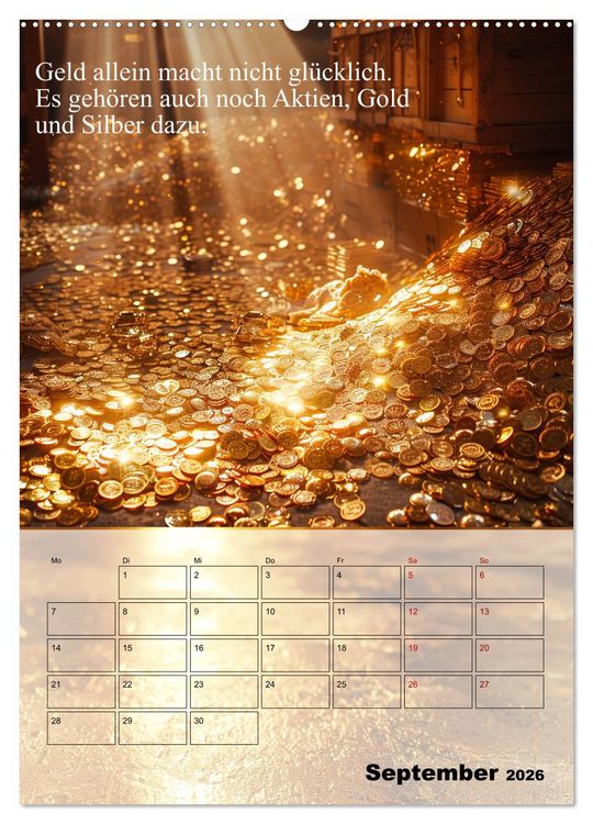 Produktbild: Der Geld-Anlock-Kalender (hochwertiger Premium Wandkalender 2026 DIN A2 hoch), Kunstdruck in Hochglanz