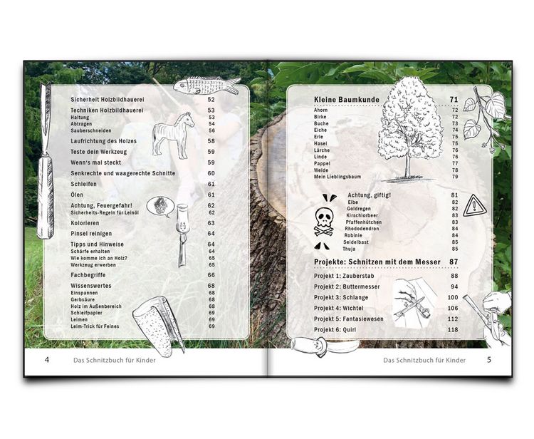 Produktbild: Das Schnitzbuch f&uuml;r Kinder &ndash; Mit Holzbildhauerei