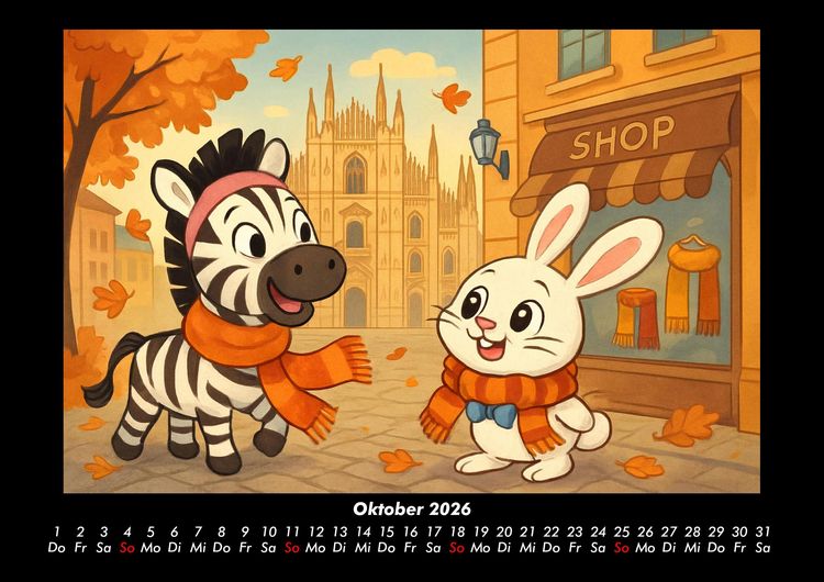 Produktbild: Zara & Bouncy in Italien 2026 Fotokalender DIN A3