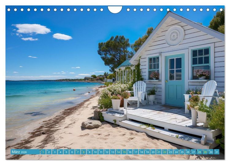 Produktbild: Wundersch&ouml;ne Strandh&auml;user (Wandkalender 2026 DIN A4 quer), CALVENDO Monatskalender