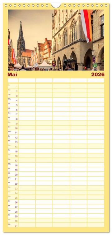 Produktbild: Familienplaner 2026 - Abenteuer M&uuml;nster - Echt jovel! mit 5 Spalten (Wandkalender, 21 x 45 cm) CALVENDO