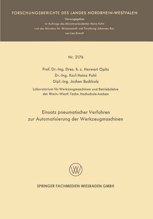 Produktbild: Einsatz pneumatischer Verfahren zur Automatisierung der Werkzeugmaschinen