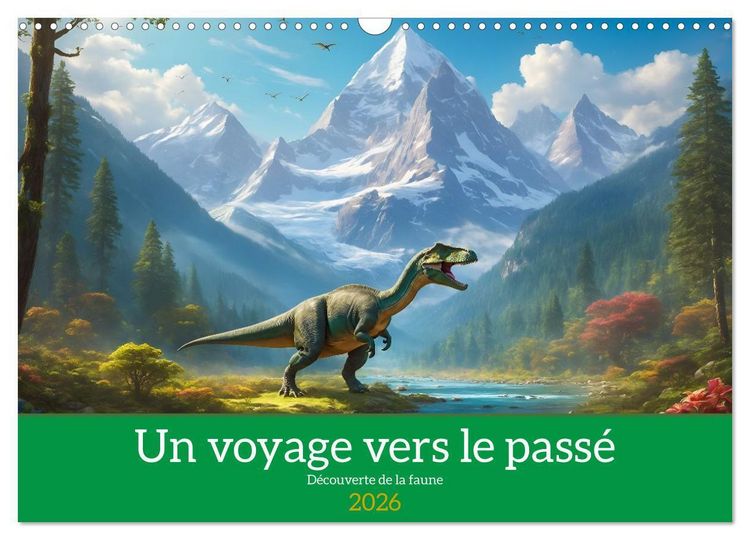 Produktbild: Un voyage vers le pass&eacute; - D&eacute;couverte de la faune (Calendrier mural 2026 DIN A3 vertical), CALVENDO calendrier mensuel
