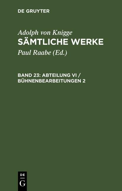 Produktbild: Abteilung VI / B&uuml;hnenbearbeitungen 2