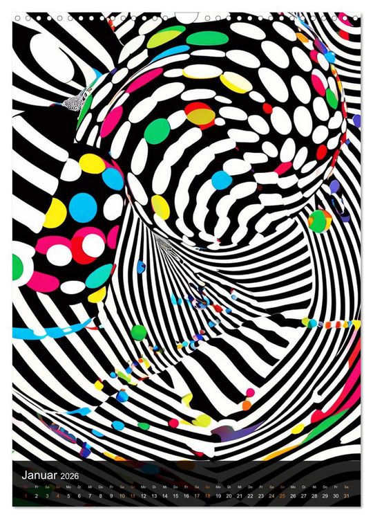 Produktbild: OP Art Nichts f&uuml;r schwache Augen (Wandkalender 2026 DIN A3 hoch), CALVENDO Monatskalender