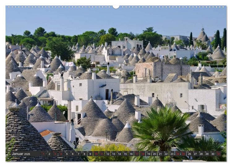 Produktbild: Trulli in Apulien - Einzigartige Rundh&auml;user im S&uuml;den Italiens (Wandkalender 2026 DIN A2 quer), CALVENDO Monatskalender
