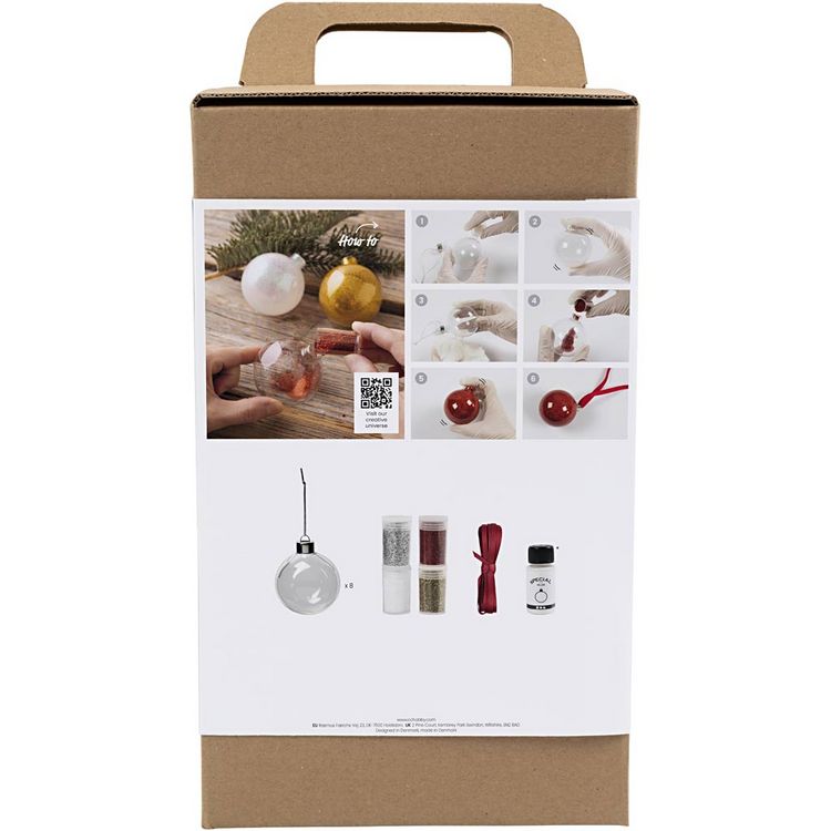 Produktbild: Creativ Company DIY Sets Dekoartikel Kreativ Set Weihnachtskugeln, Glitter, Kreativ Box
