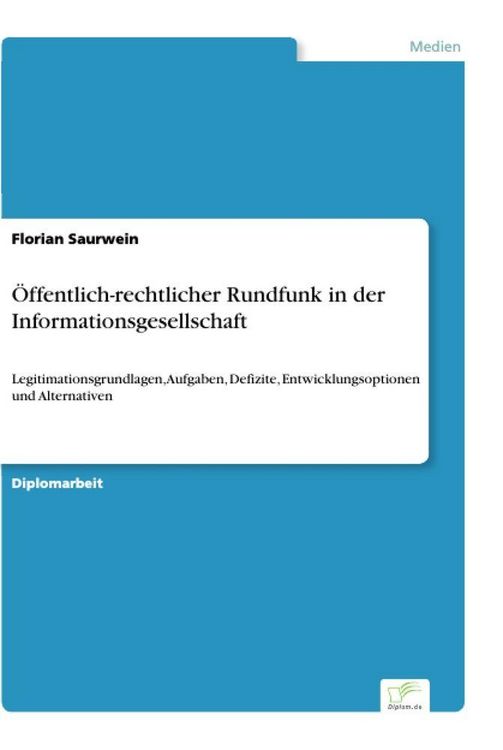 Produktbild: &Ouml;ffentlich-rechtlicher Rundfunk in der Informationsgesellschaft