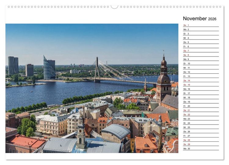 Produktbild: Ein Wochenende in Riga (Wandkalender 2026 DIN A2 quer), CALVENDO Monatskalender