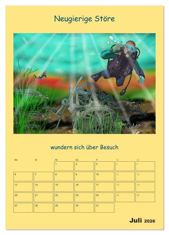 Produktbild: Wasserbewohner (Wandkalender 2026 DIN A3 hoch), CALVENDO Monatskalender