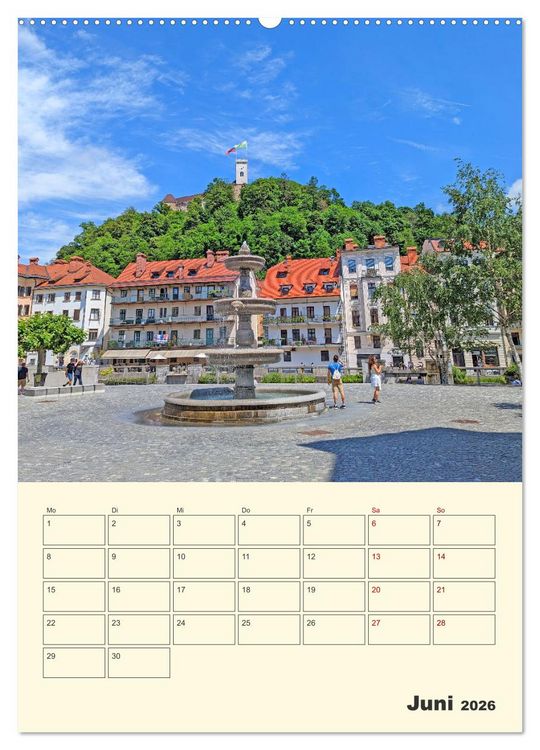 Produktbild: Ljubljana Sloweniens Hauptstadt (Wandkalender 2026 DIN A2 hoch), CALVENDO Monatskalender