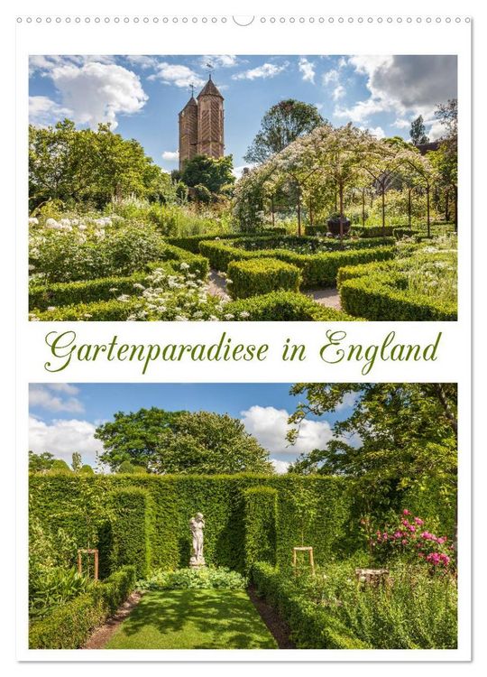 Produktbild: Gartenparadiese in England (Wandkalender 2026 DIN A2 hoch), CALVENDO Monatskalender