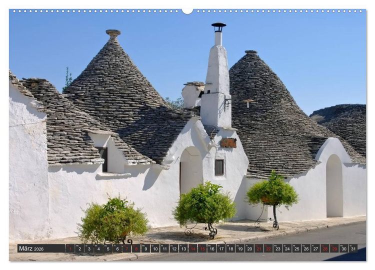 Produktbild: Trulli in Apulien - Einzigartige Rundh&auml;user im S&uuml;den Italiens (Wandkalender 2026 DIN A2 quer), CALVENDO Monatskalender