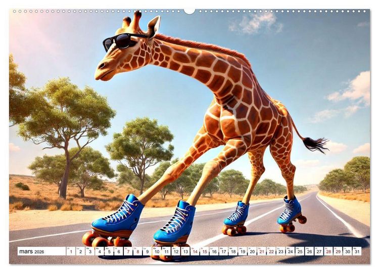 Produktbild: Illusions animales - Amusez-vous au gr&eacute; de ces sc&egrave;nes animales rocambolesques (Calendrier mural 2026 DIN A2 vertical) calendrier de bureau