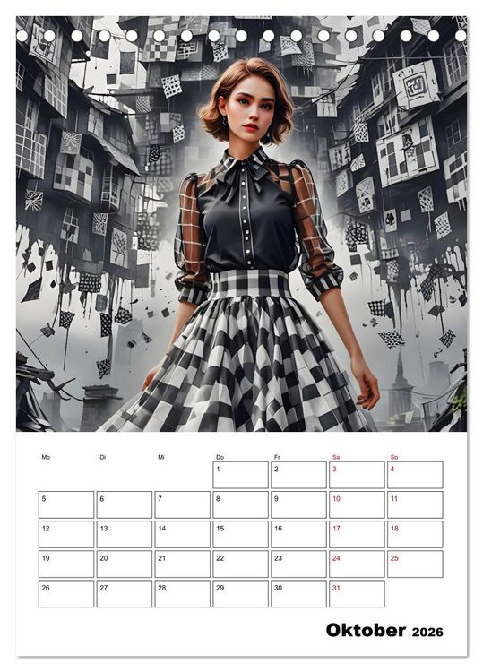 Produktbild: Schachspiel der Mode (Tischkalender 2026 DIN A5 hoch), CALVENDO Monatskalender