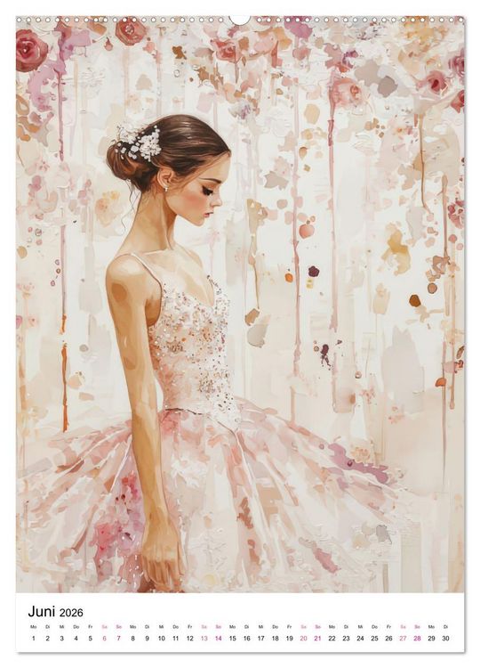 Produktbild: Ballerinas in Aquarell (hochwertiger Premium Wandkalender 2026 DIN A2 hoch), Kunstdruck in Hochglanz