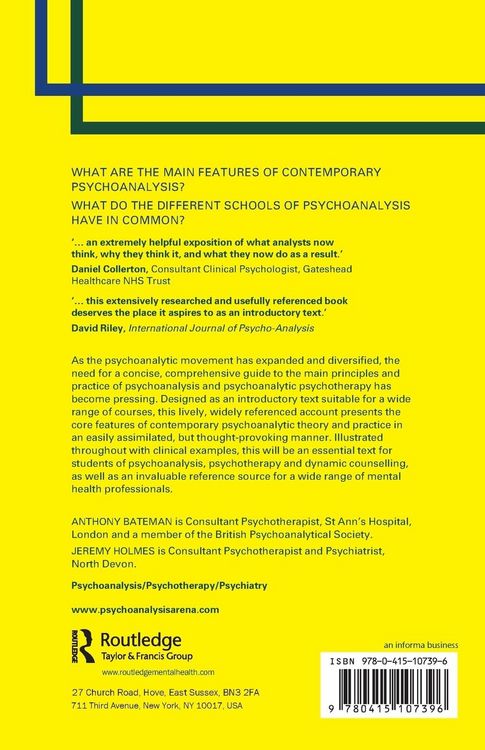 Produktbild: An Introduction to Psychoanalysis: Contemporary Theory and Practice