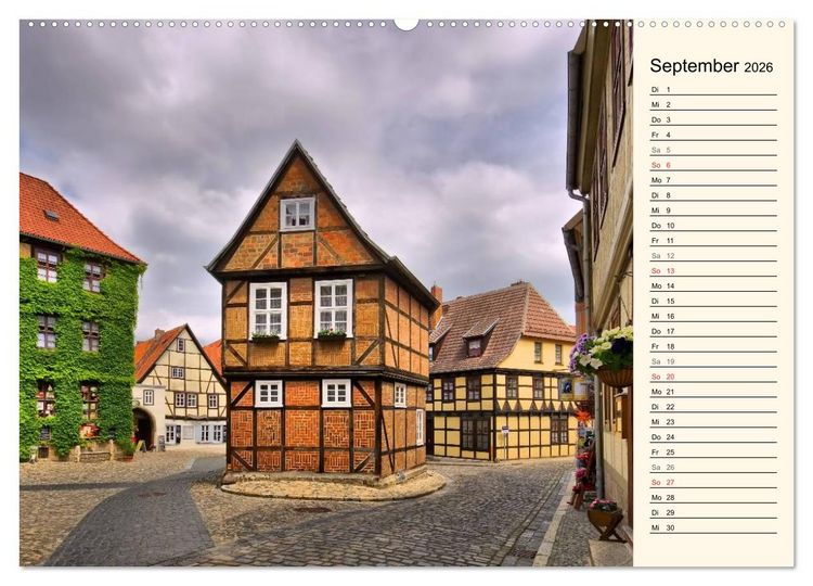 Produktbild: Quedlinburg - Welterbestadt im Harz (hochwertiger Premium Wandkalender 2026 DIN A2 quer), Kunstdruck in Hochglanz