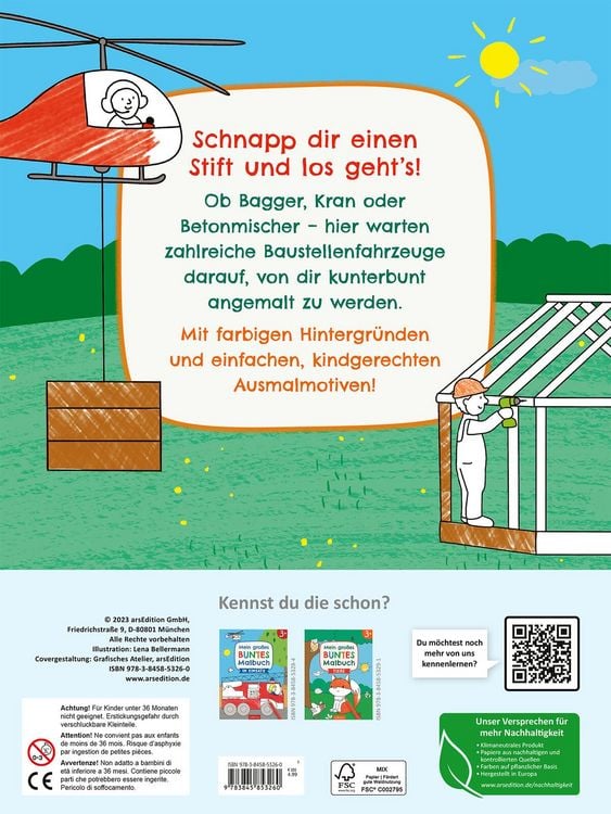 Produktbild: Mein gro&szlig;es buntes Malbuch &ndash; Baustelle