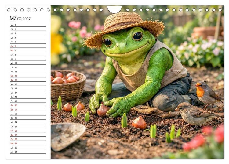 Produktbild: Frosch im Garten (Wandkalender 2027 DIN A4 quer), CALVENDO Monatskalender