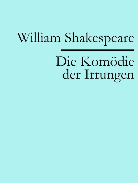 Produktbild: Die Kom&ouml;die der Irrungen
