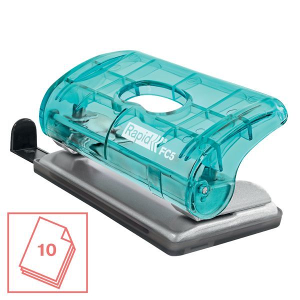 Produktbild: LEITZ Locher Rapid Colour'Breeze FC5 bis 10 Blatt transparent blau