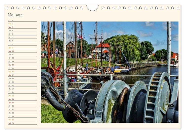 Produktbild: Ostfriesland - Museumshafen Carolinensiel (Wandkalender 2026 DIN A4 quer), CALVENDO Monatskalender