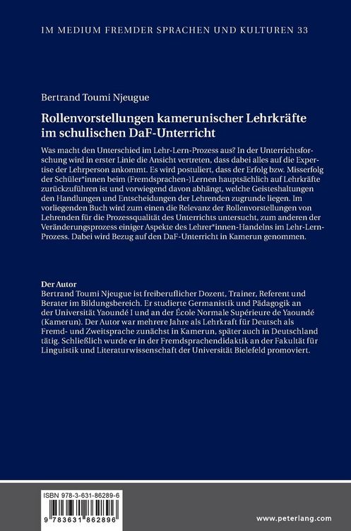Produktbild: Rollenvorstellungen kamerunischer Lehrkr&auml;fte im schulischen DaF-Unterricht