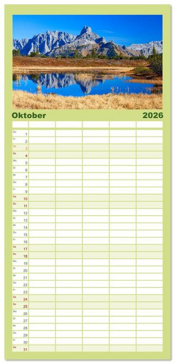 Produktbild: Familienplaner 2026 - Annaberg und Lung&ouml;tz mit 5 Spalten (Wandkalender, 21 x 45 cm) CALVENDO