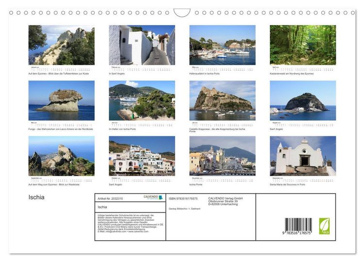 Produktbild: Ischia (Wandkalender 2026 DIN A3 quer), CALVENDO Monatskalender