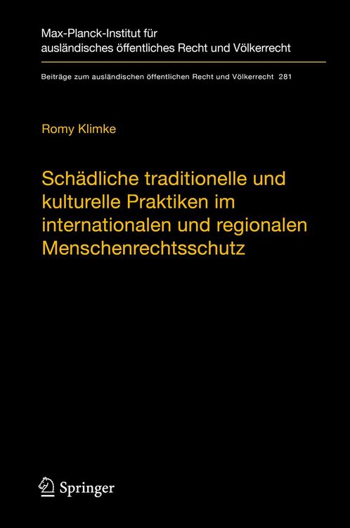 Produktbild: Sch&auml;dliche traditionelle und kulturelle Praktiken im internationalen und regionalen Menschenrechtsschutz