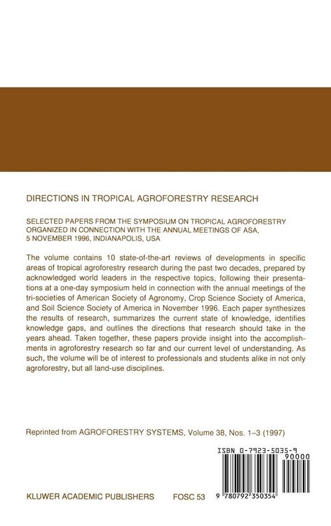 Produktbild: Directions in Tropical Agroforestry Research