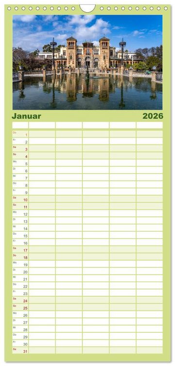 Produktbild: Familienplaner 2026 - Andalusien - Sevilla mit 5 Spalten (Wandkalender, 21 x 45 cm) CALVENDO