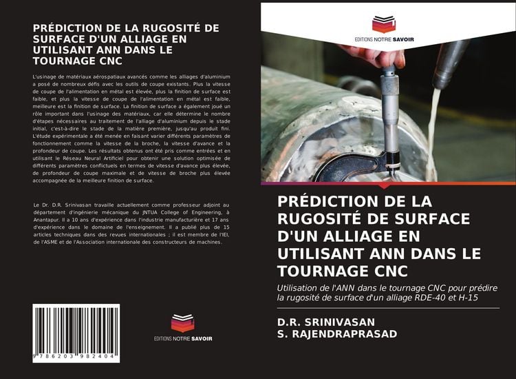 Produktbild: Pr&eacute;diction De La Rugosit&eacute; De Surface D'un Alliage En Utilisant Ann Dans Le Tournage Cnc