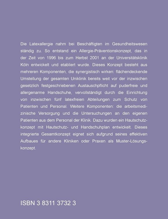 Produktbild: Pr&auml;vention der Latexallergie in Krankenhaus und Praxis
