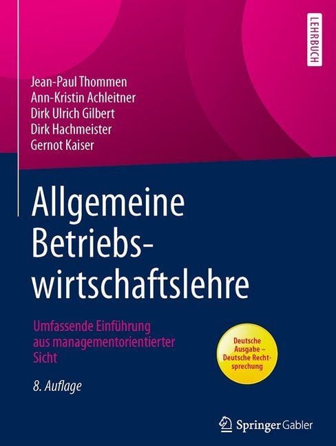 Produktbild: Allgemeine Betriebswirtschaftslehre