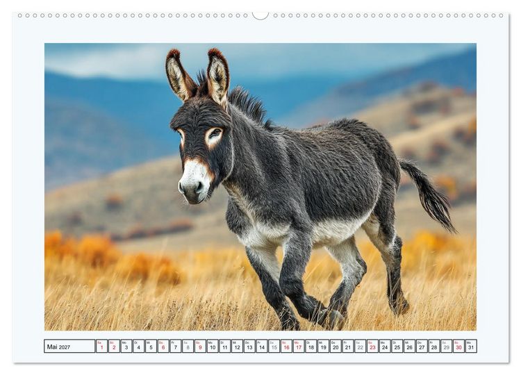 Produktbild: Sanfte Eselpoesie. Momente zwischen Bergwelt und Meer (hochwertiger Premium Wandkalender 2027 DIN A2 quer), Kunstdruck in Hochglanz