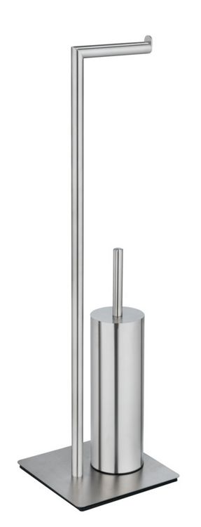 Produktbild: Stand WC-Garnitur Mod. Recco Edelstahl satiniert, WC-B&uuml;rste mit Silikon-B&uuml;rstenkopf