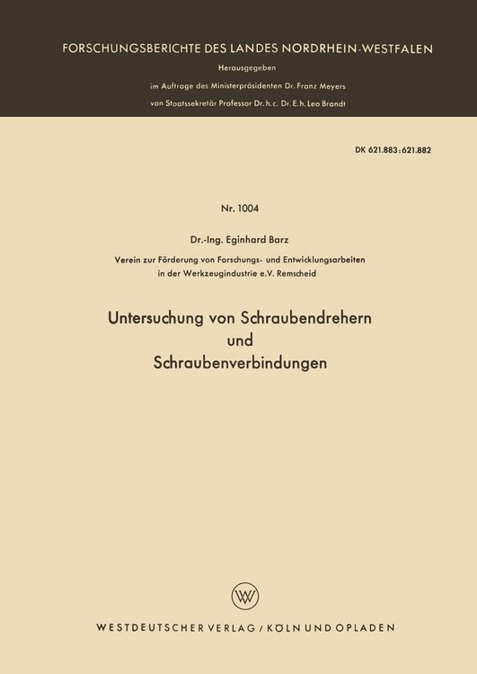 Produktbild: Untersuchung von Schraubendrehern und Schraubenverbindungen