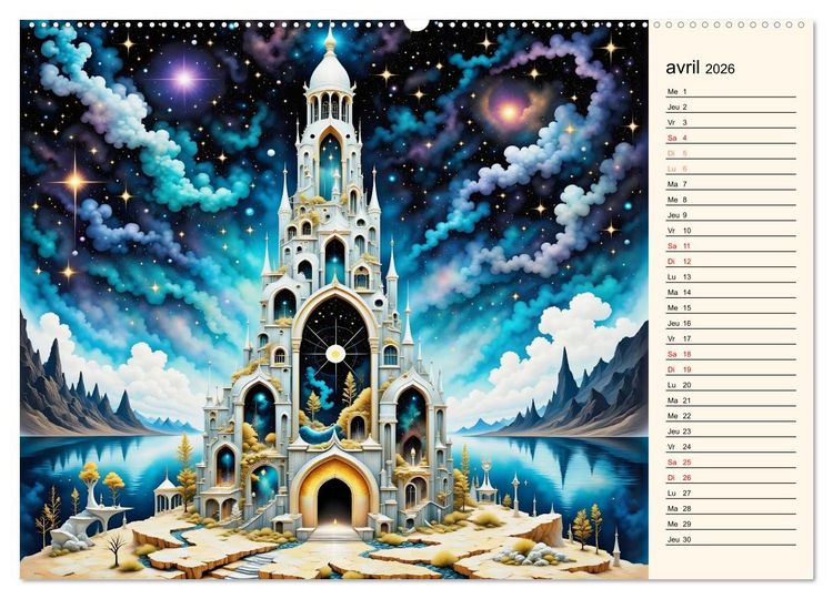 Produktbild: Sentiers magiques (Calendrier mural 2026 DIN A2 vertical) calendrier de bureau