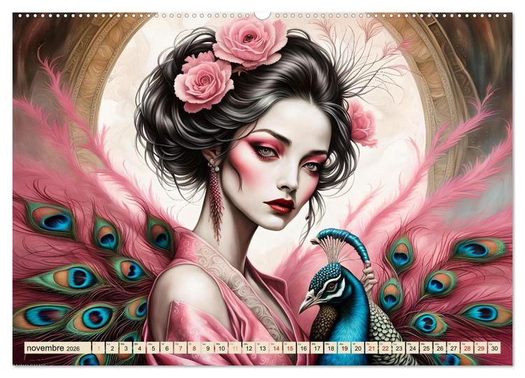 Produktbild: Les murmures des paons (Calendrier mural 2026 DIN A2 vertical), CALVENDO calendrier mensuel