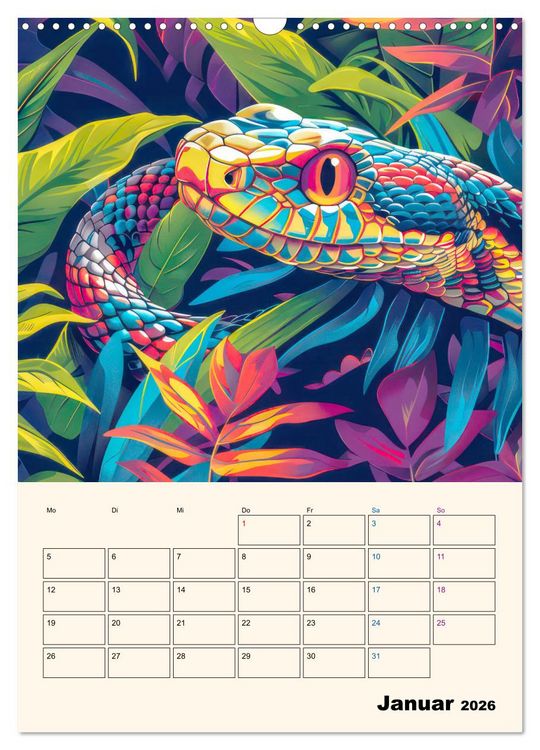 Produktbild: Dschungeltiere - Einzigartige Faszination (Wandkalender 2026 DIN A3 hoch), CALVENDO Monatskalender