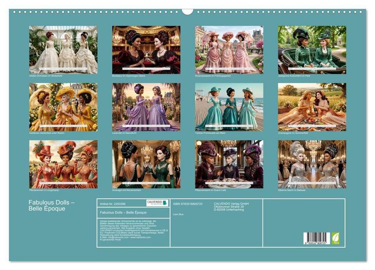 Produktbild: Fabulous Dolls &ndash; Belle &Eacute;poque (Wandkalender 2027 DIN A2 quer), CALVENDO Monatskalender