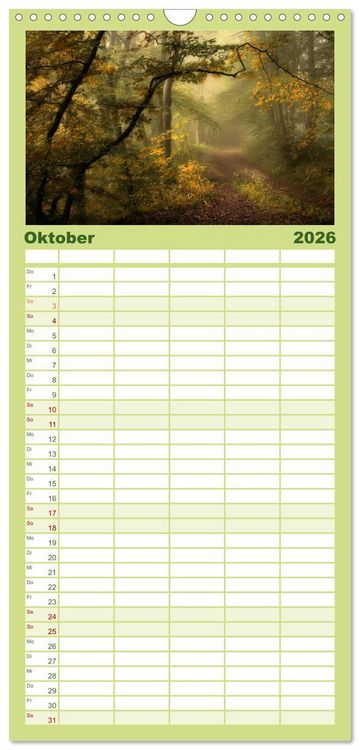 Produktbild: Familienplaner 2026 - Mysterium Wald mit 5 Spalten (Wandkalender, 21 x 45 cm) CALVENDO