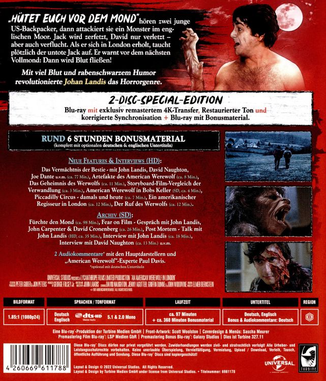 Produktbild: An American Werewolf in London - 2-Blu-ray-Disc-Edition (Woolston Artwork) [2 BRs]