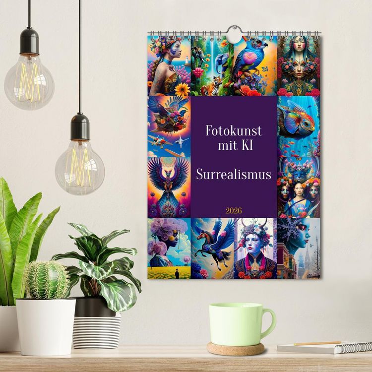 Produktbild: Fotokunst mit KI - Surrealismus (Wandkalender 2026 DIN A4 hoch), CALVENDO Monatskalender